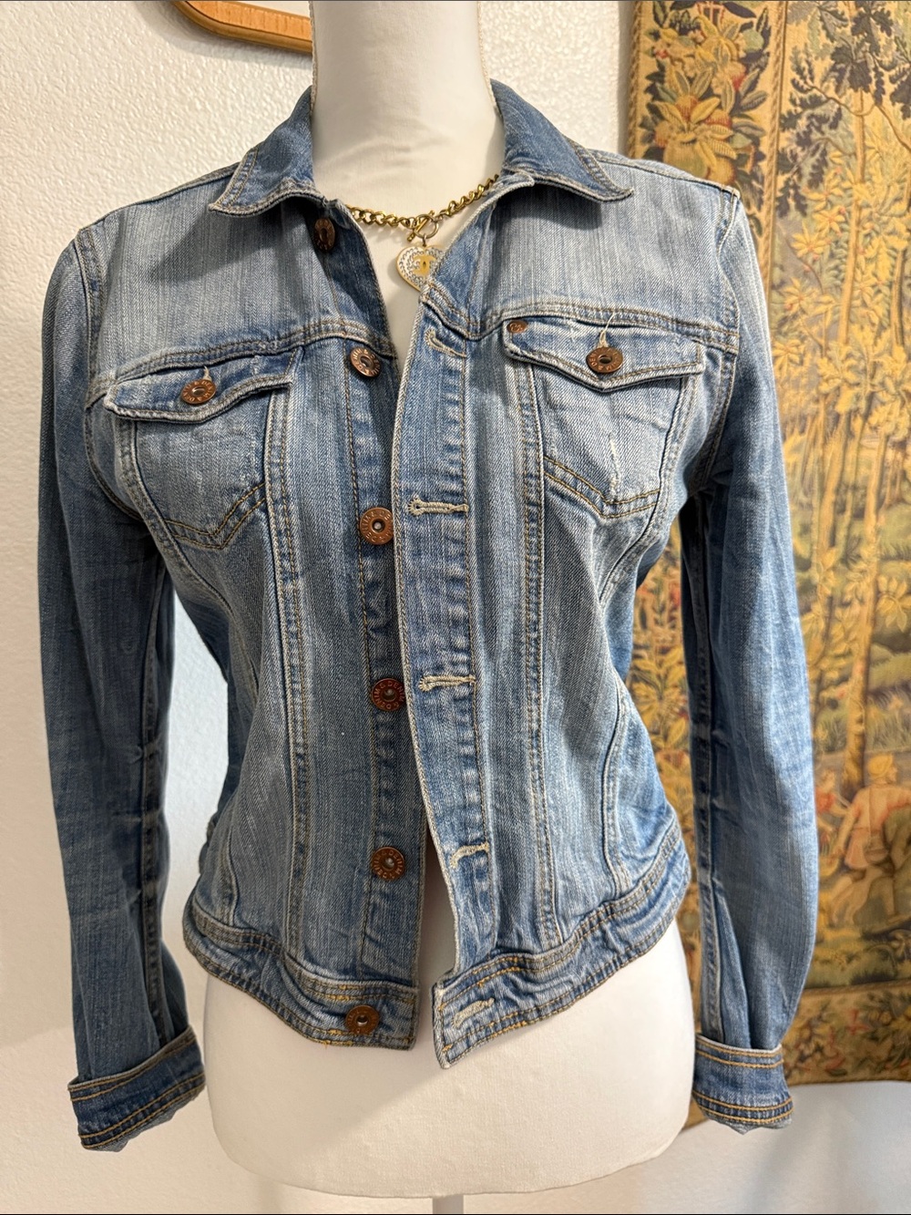 H&M Light Blue Fitted Denim Jacket
